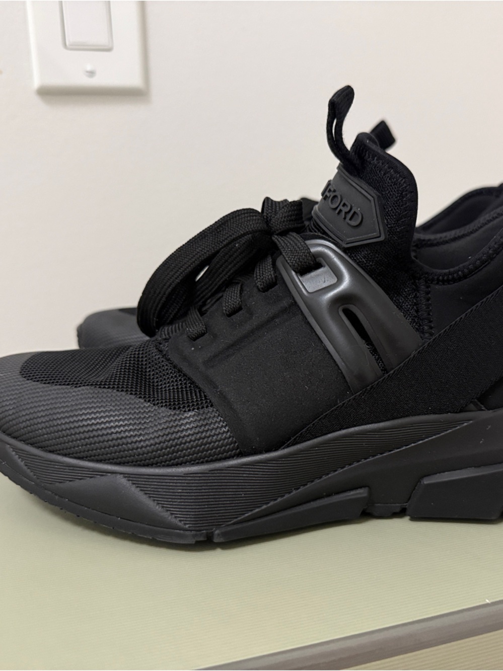 Tom Ford All-Black Slip-On Athletic Sneakers women size 36.5